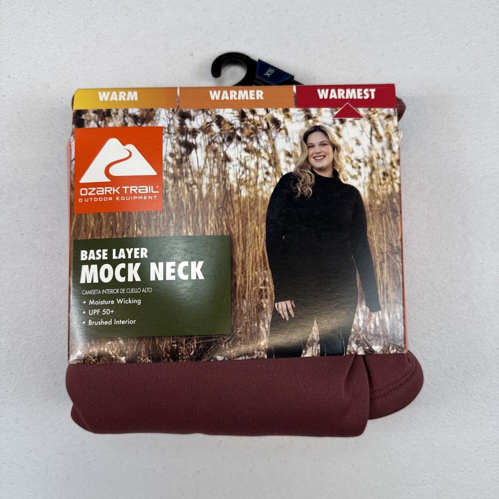 Ozark Trail Womens Warmest Thermal Fleece Base Layer Mock Neck Top Size XS